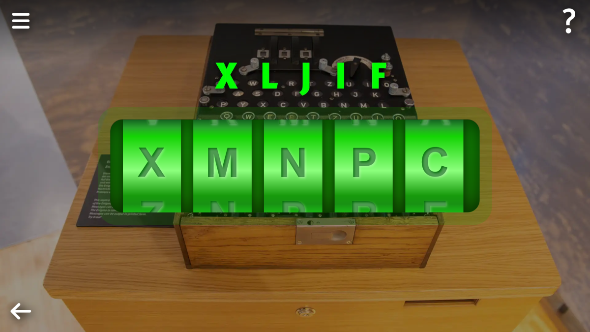 Screenshot aus dem Spiel: Code-Eingabe